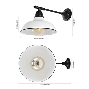 Wallace 12.25" Farmhouse Industrial Indoor/Outdoor Iron LED Victorian Arm Outdoor Sconce